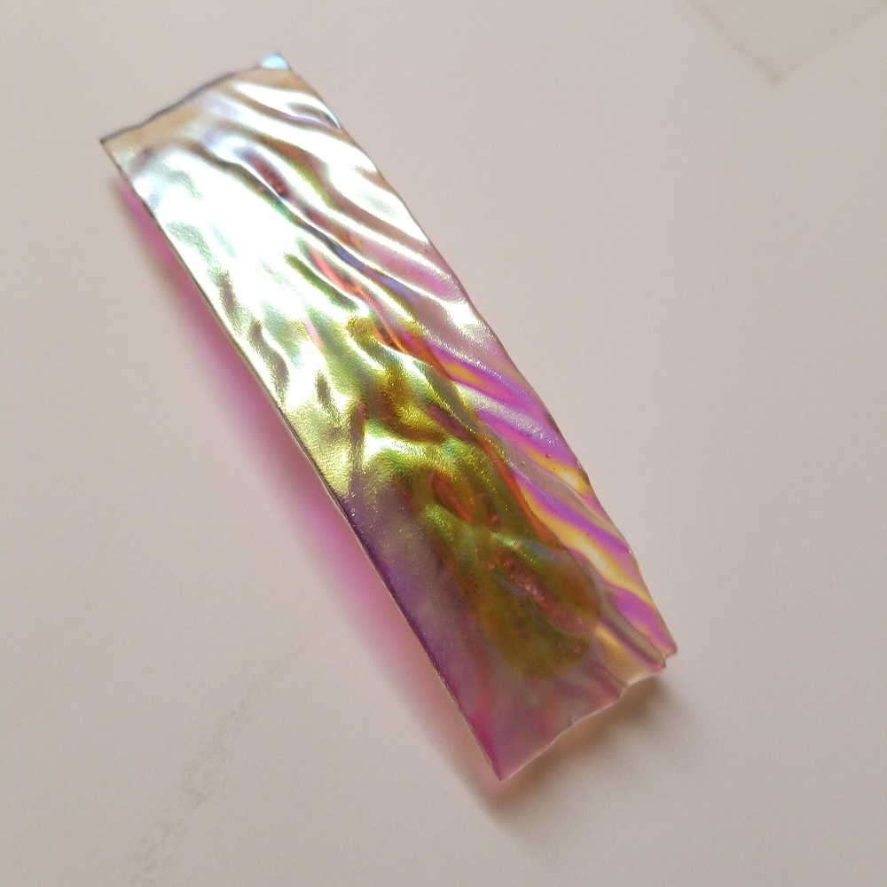 Iridescent French dichroic glass hair barrett